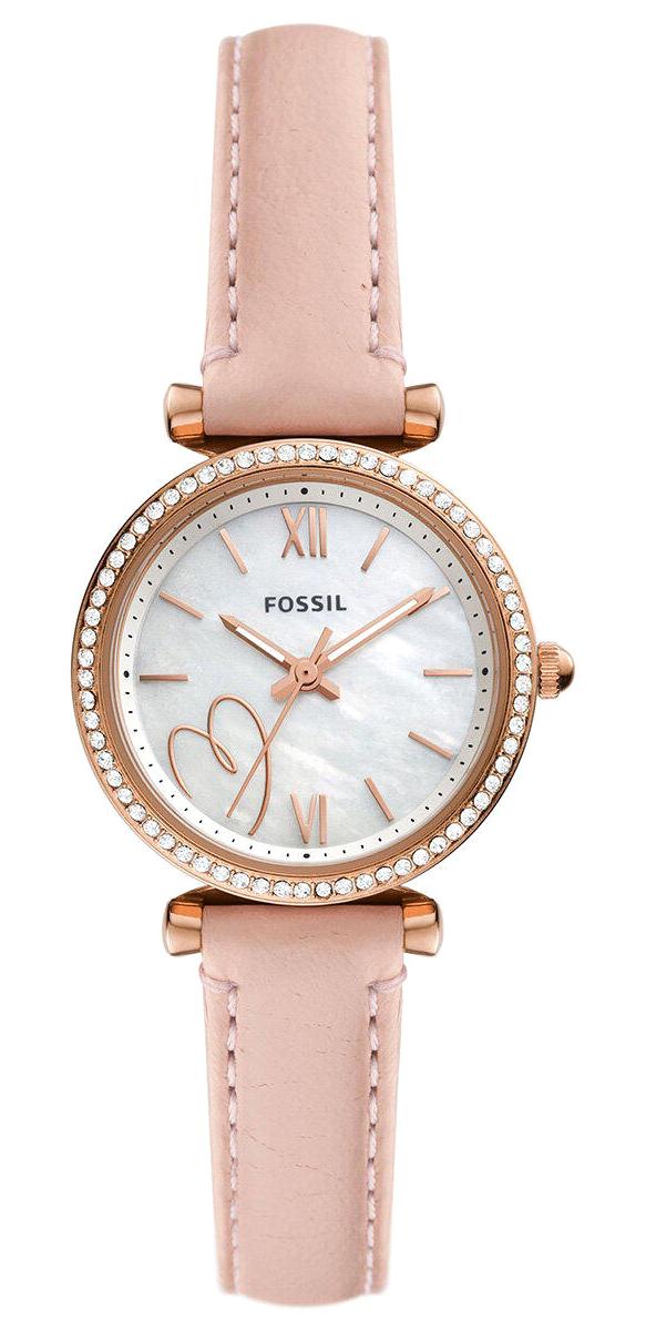 Fossil FES5268 30 mm Pembe Deri Kordon Analog Kadın Kol Saati