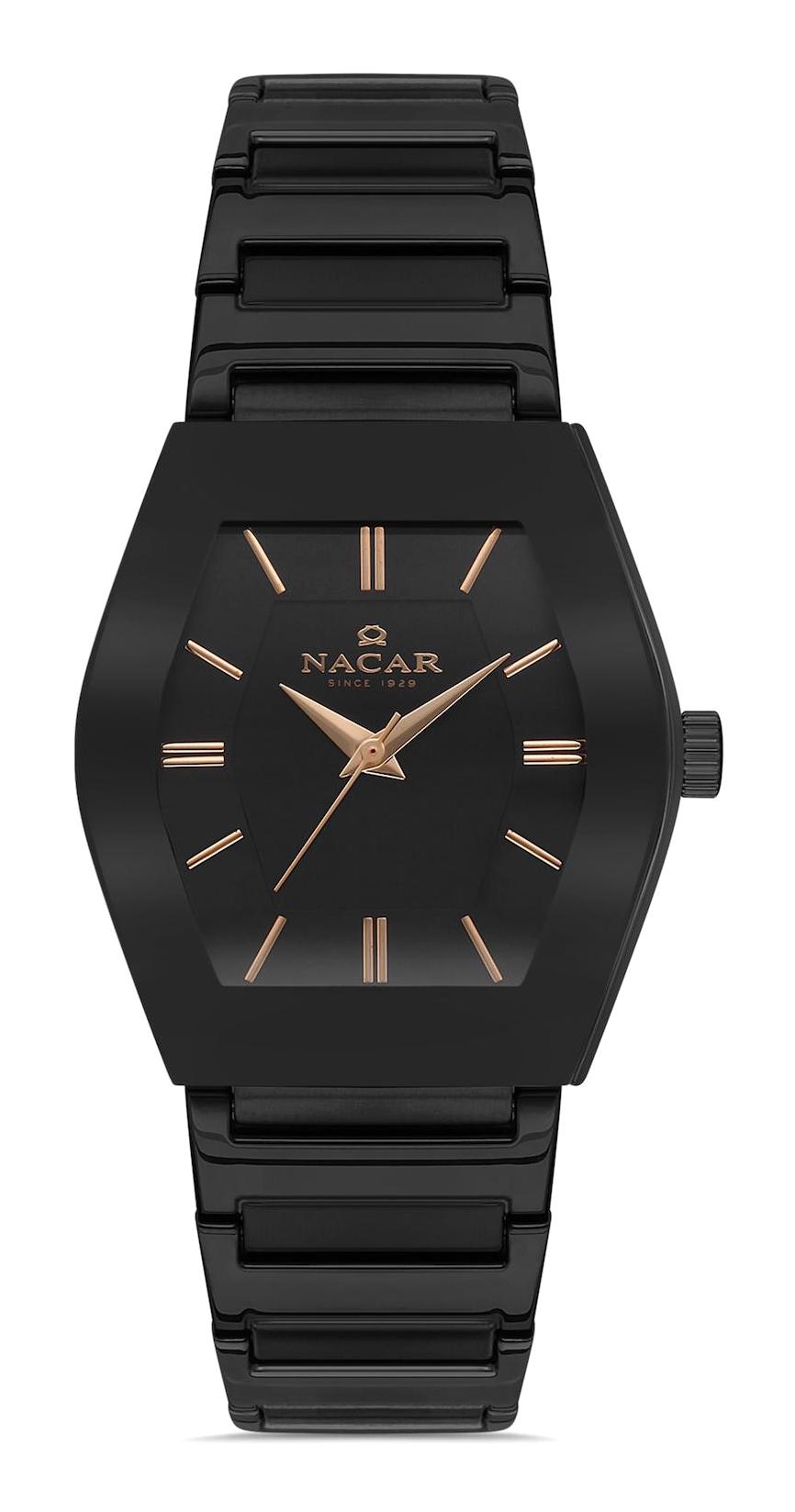 Nacar 36391046-BBRM 34-37 mm Siyah Metal Kordon Analog Kadın Kol Saati
