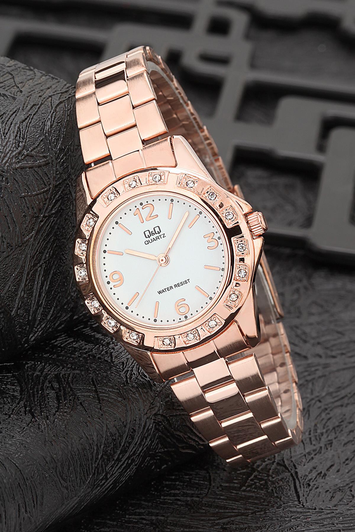 Q&Q 3G996 36 mm Rose Gold Metal Kordon Analog Kadın Kol Saati