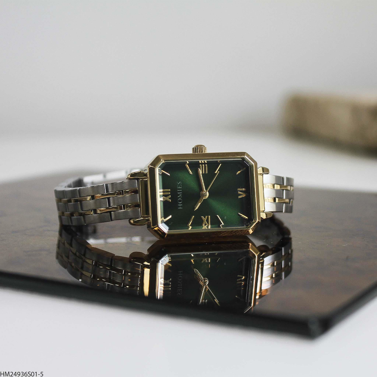 Homies HM24936S01-5 24 mm Altın-Gri Çelik Kordon Analog Kadın Kol Saati