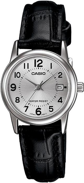 Casio LTP-V002L-7BUDF Takvimli 25 mm Siyah Deri Kordon Analog Kadın Kol Saati
