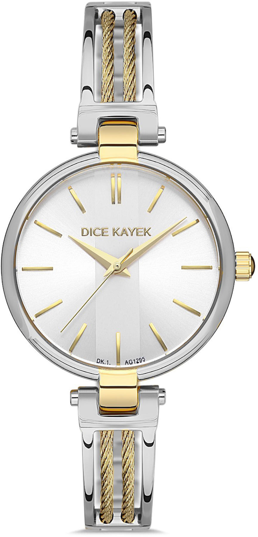 Dice Kayek DK.1.AG1295.01 34 mm Altın-Gri Çelik Kordon Analog Kadın Kol Saati