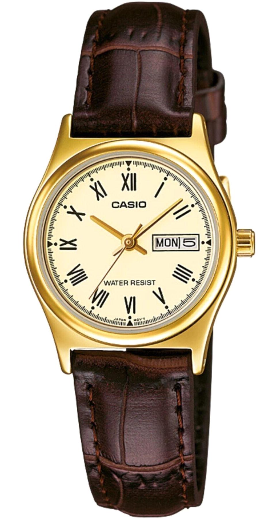 Casio LTP-V006GL-9BUDF Takvimli 25 mm Kahverengi Deri Kordon Analog Kadın Kol Saati