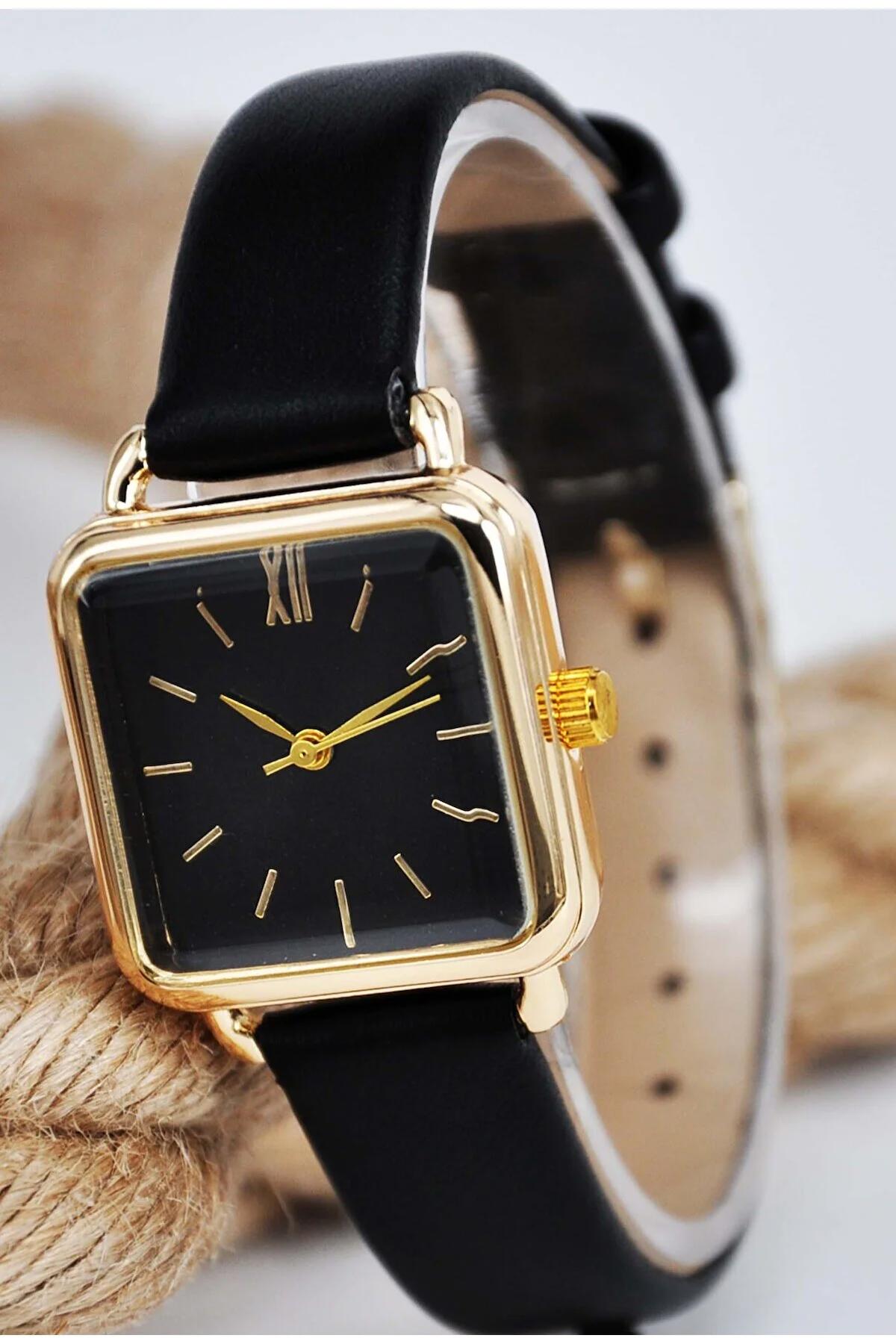 Sonsuzsaat SU-910 30 mm Siyah Deri Kordon Analog Kadın Kol Saati