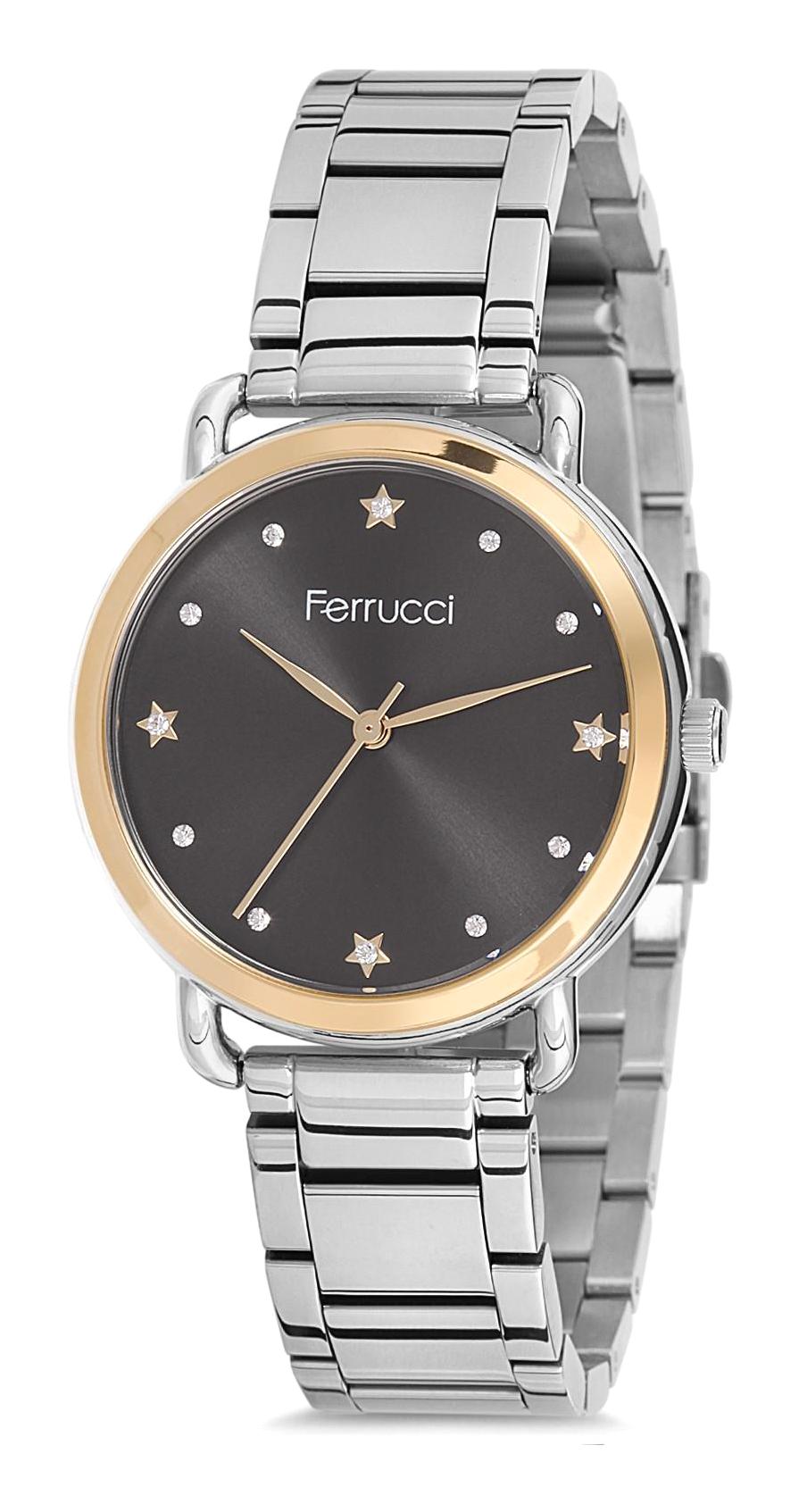 Ferrucci 9FM2145 38 mm Gri Metal Kordon Analog Kadın Kol Saati