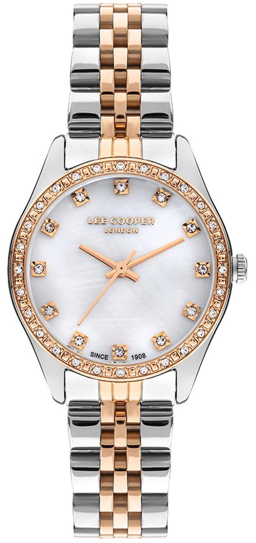 Lee Cooper LC07818.520 40 mm Gri-Rose Gold Metal Kordon Analog Kadın Kol Saati