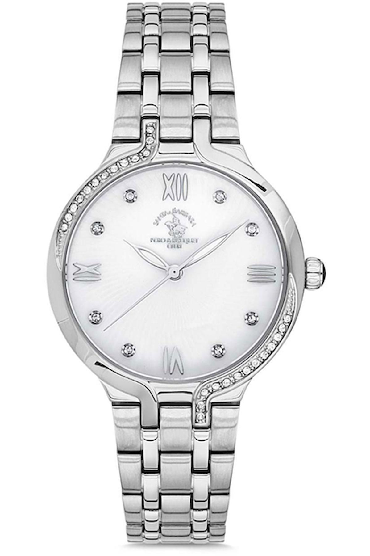Santa Barbara Polo & Racquet Club SB.10.1177.5 34 mm Gri Çelik Kordon Analog Kadın Kol Saati