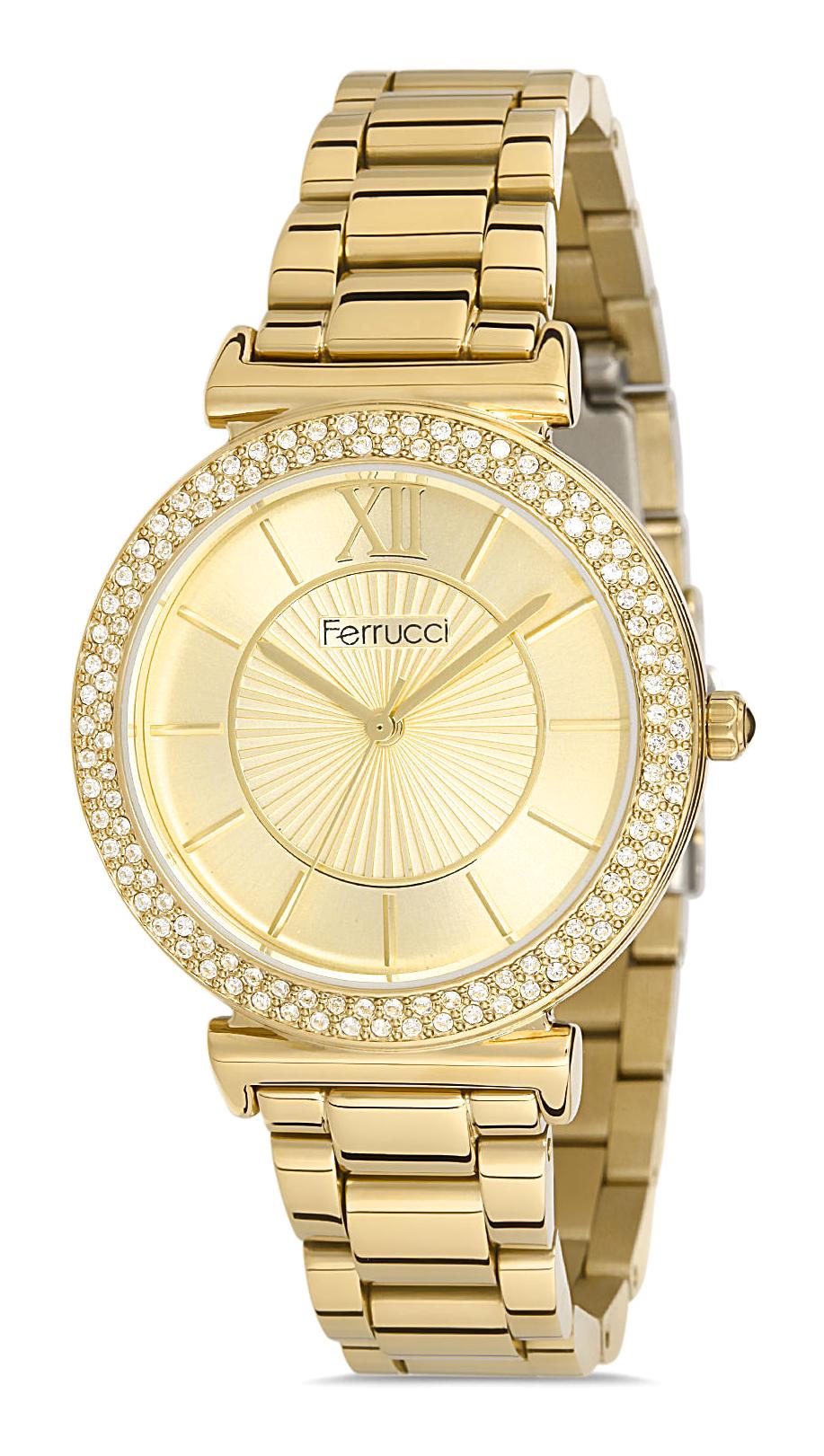 Ferrucci FC.14163M.05 36 mm Altın Metal Kordon Analog Kadın Kol Saati