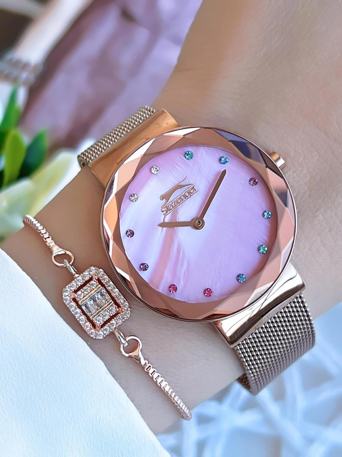 Slazenger SL.09.2296.3.03 34-38 mm Rose Gold Çelik Kordon Analog Kadın Kol Saati