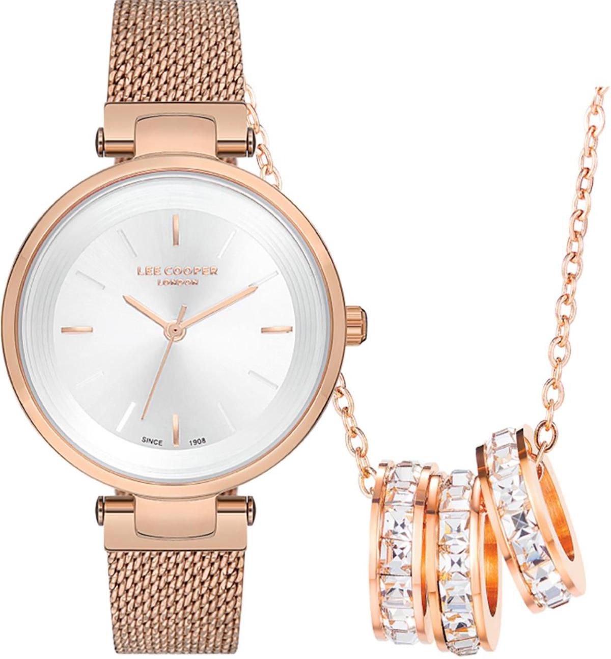Lee Cooper LC07141.430 40 mm Rose Gold Metal Kordon Analog Kadın Kol Saati