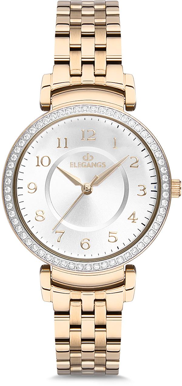 Elegangs EL2428.2 32 mm Sarı Çelik Kordon Analog Kadın Kol Saati