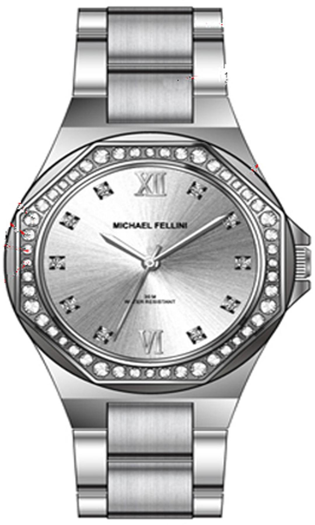 Michael Fellini 2322-1 34 mm Gri Metal Kordon Analog Kadın Kol Saati
