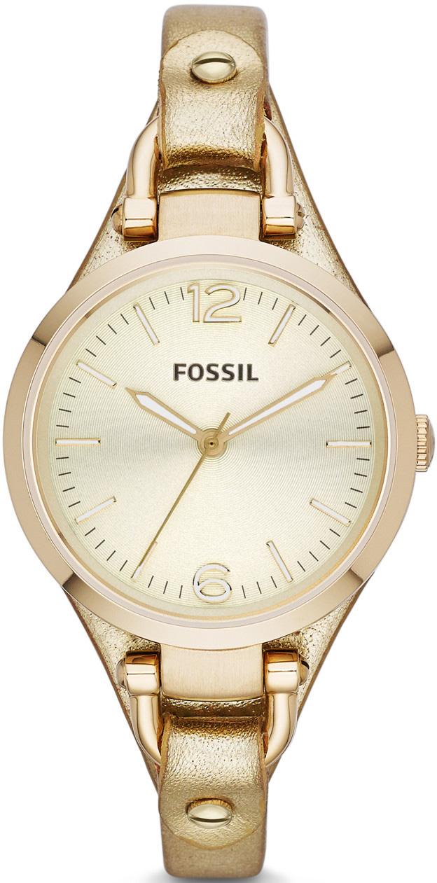 Fossil ES3414 38 mm Altın Deri Kordon Analog Kadın Kol Saati