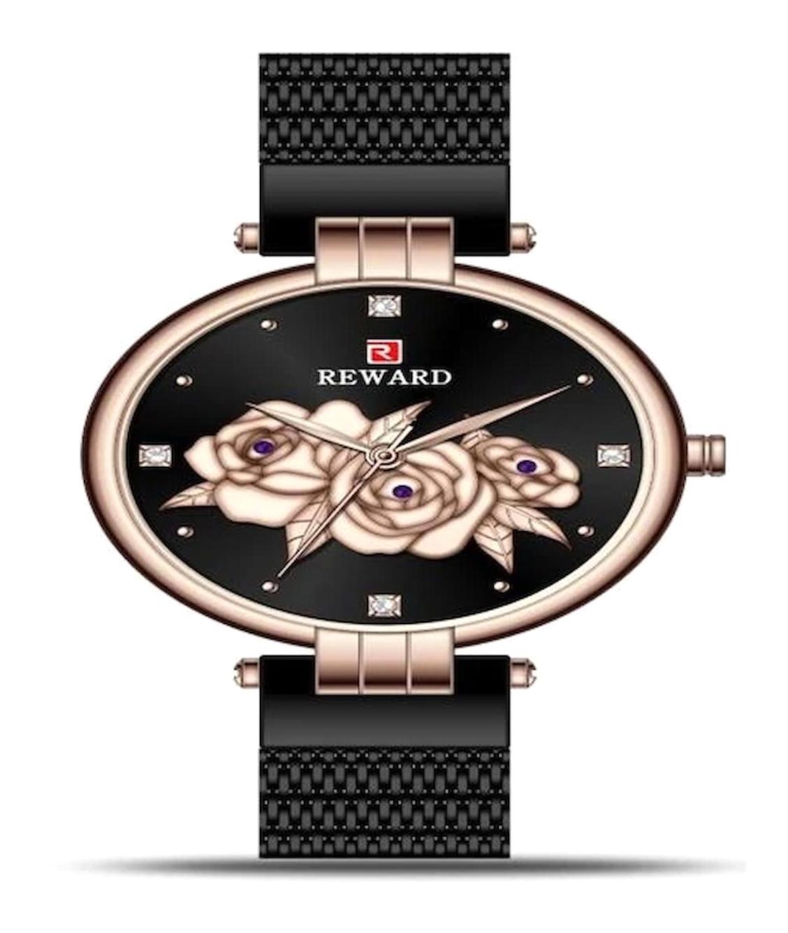 Reward A141262 36 mm Siyah Hasır Kordon Analog Kadın Kol Saati