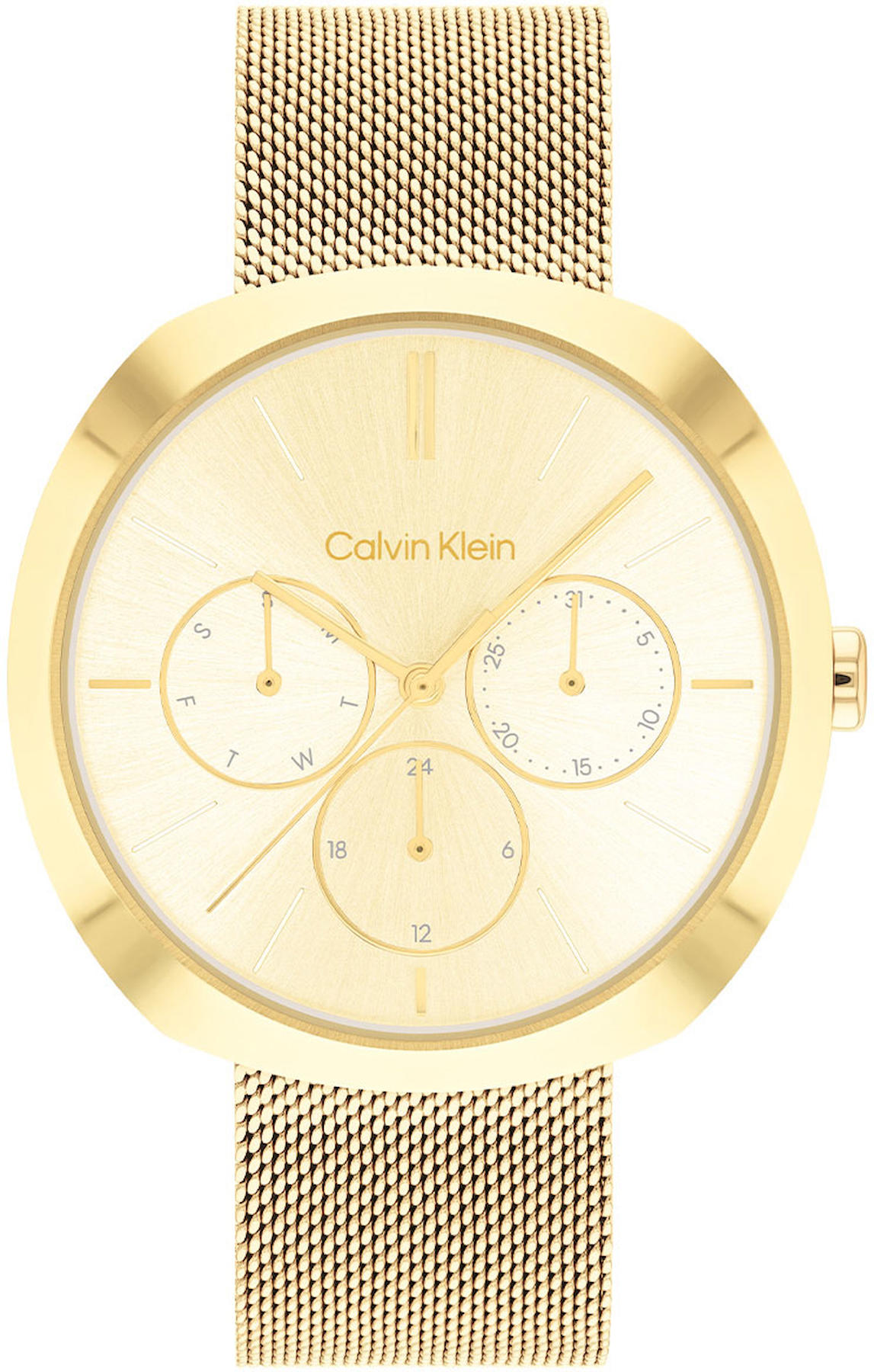 Calvin Klein CK25200339 Takvimli 38 mm Altın Çelik Kordon Analog Kadın Kol Saati