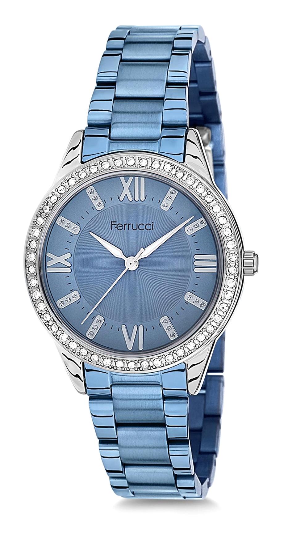 Ferrucci 9FM653 38 mm Mavi Metal Kordon Analog Kadın Kol Saati