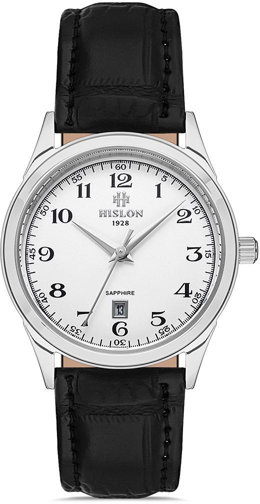 Hislon QL129S-01BS Takvimli 30 mm Siyah Deri Kordon Analog Kadın Kol Saati