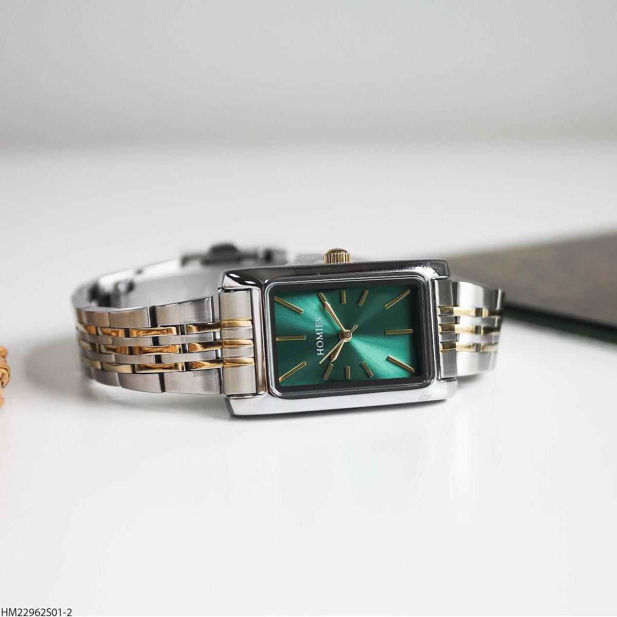Homies HM22962S01-2 30 mm Altın-Gri Çelik Kordon Analog Kadın Kol Saati