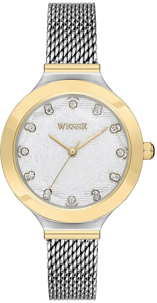 Wesse WWL110605 34 mm Gri Çelik Kordon Analog Kadın Kol Saati
