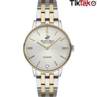 Beverly Hills Polo Club BP3289X.230 47 mm Altın-Gri Çelik Kordon Analog Kadın Kol Saati