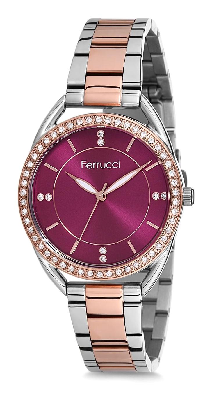 Ferrucci 9FM2161 38 mm Gri-Rose Gold Metal Kordon Analog Kadın Kol Saati