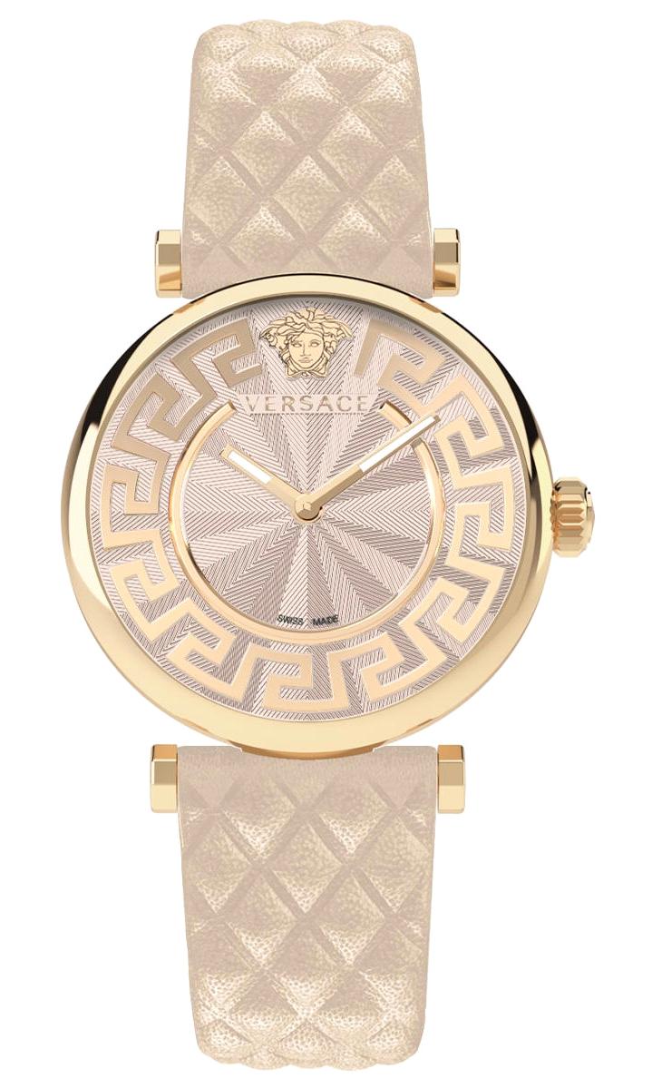 Versace VRSCVE1CA0323 35 mm Krem Deri Kordon Analog Kadın Kol Saati