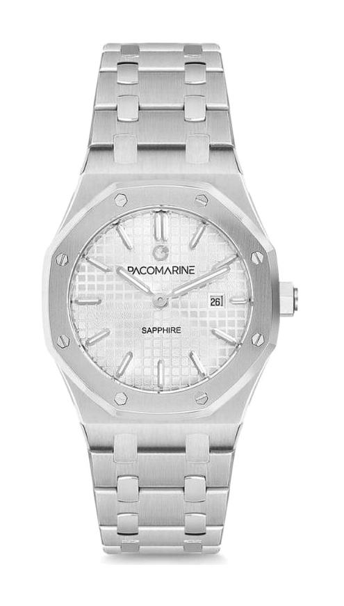 Pacomarine PM.17002.02 Takvimli 36 mm Gri Çelik Kordon Analog Kadın Kol Saati
