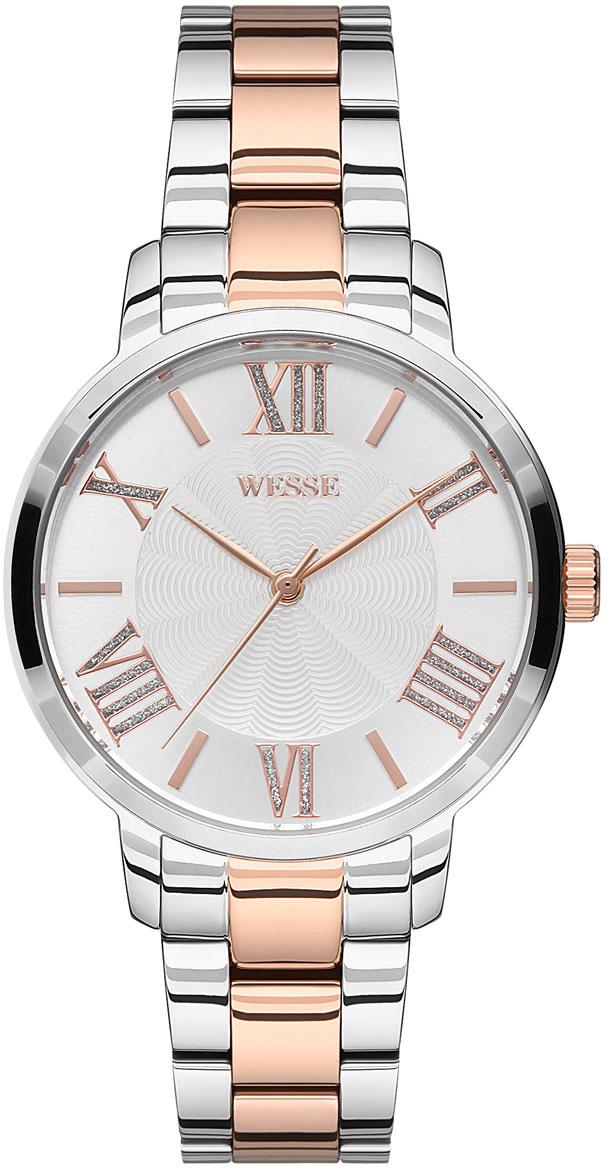 Wesse WWL1051-04 40 mm Altın-Gri Çelik Kordon Analog Kadın Kol Saati