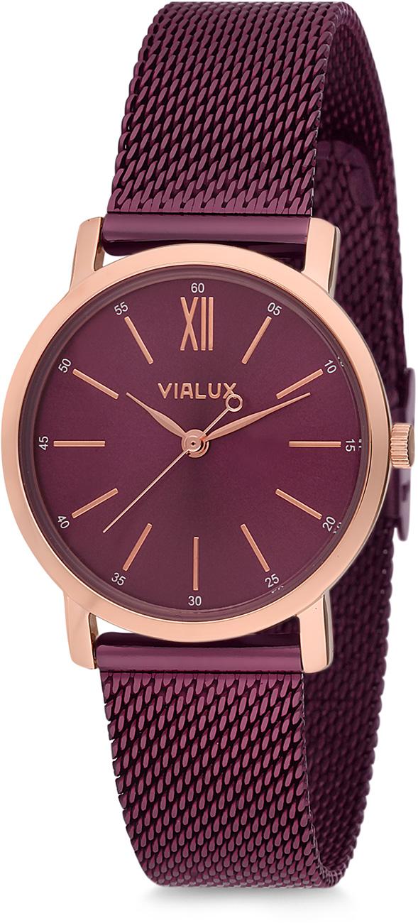 Vialux AJ714R-10SR 30 mm Vişne Çürüğü Çelik Kordon Analog Kadın Kol Saati