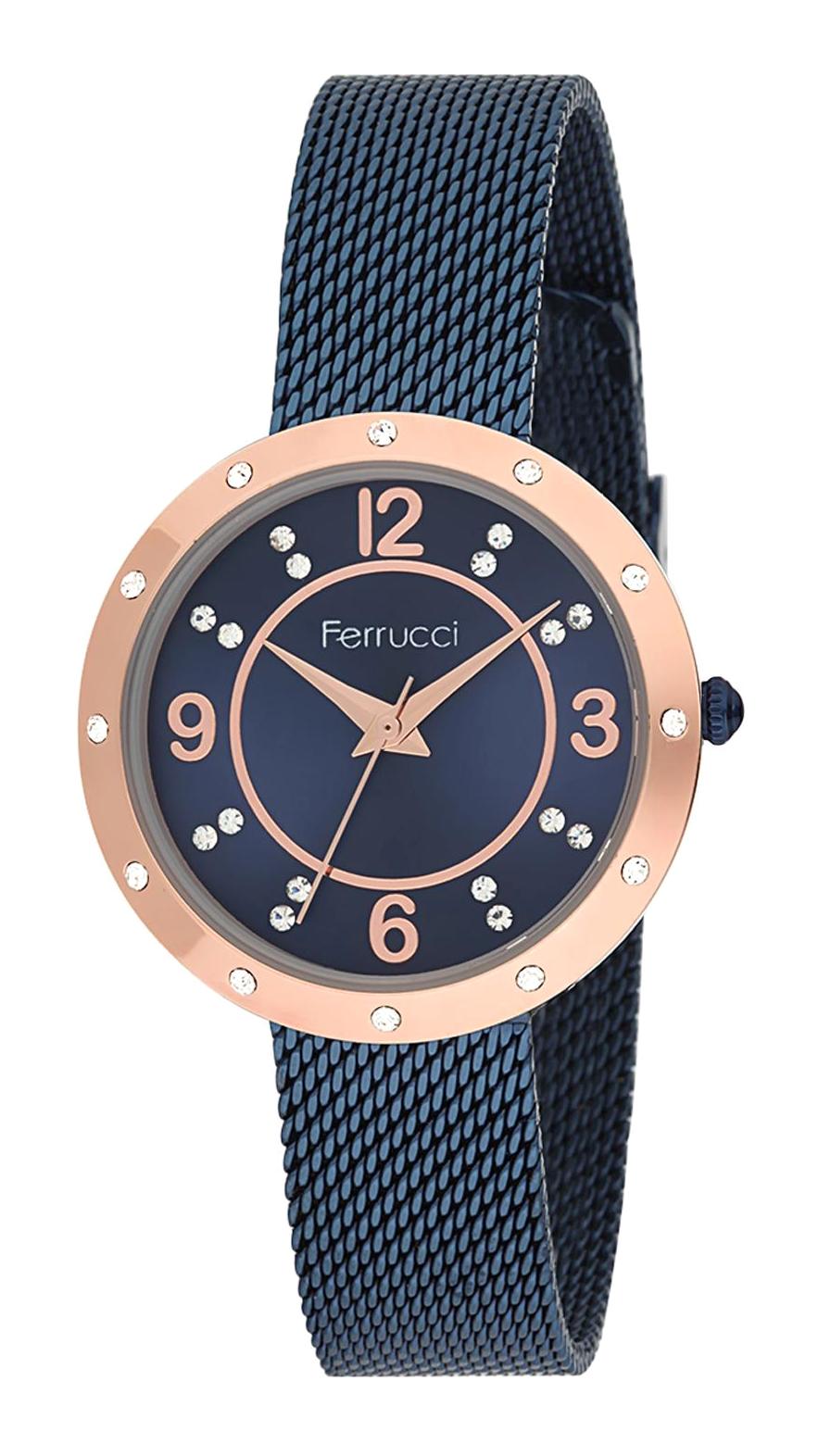 Ferrucci 8FM1290 38 mm Lacivert Metal Kordon Analog Kadın Kol Saati