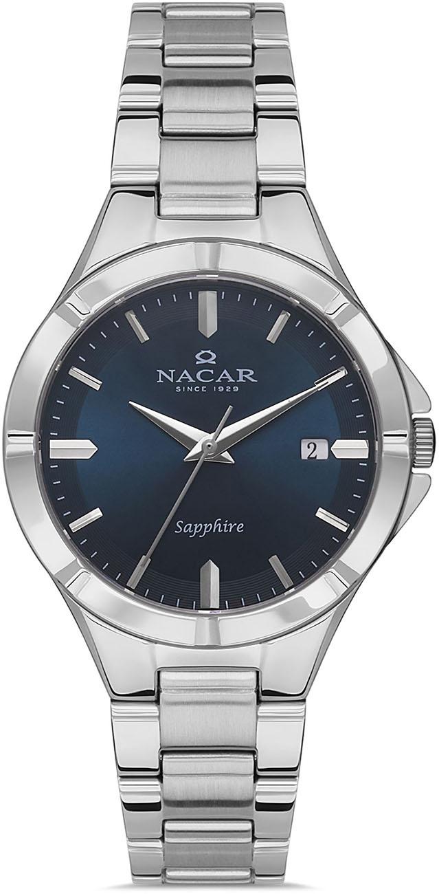 Nacar 36-391032-ALM Takvimli 35 mm Gri Metal Kordon Analog Kadın Kol Saati