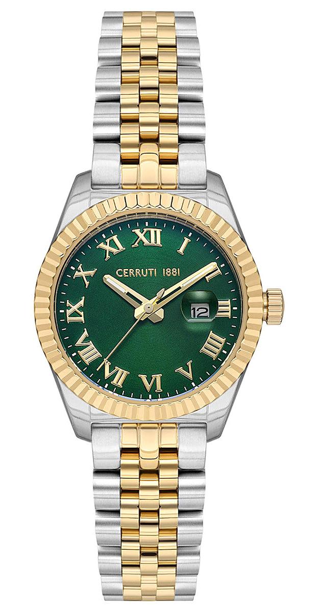 Cerruti 1881 CIWLG0037903 Takvimli 31 mm Altın-Gri Çelik Kordon Analog Kadın Kol Saati