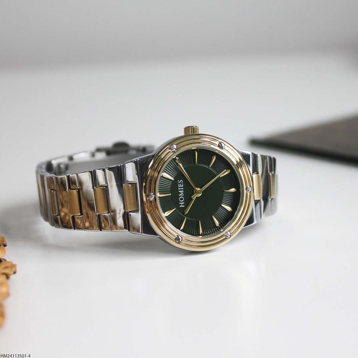 Homies HM24113S01-4 32 mm Altın-Gri Çelik Kordon Analog Kadın Kol Saati