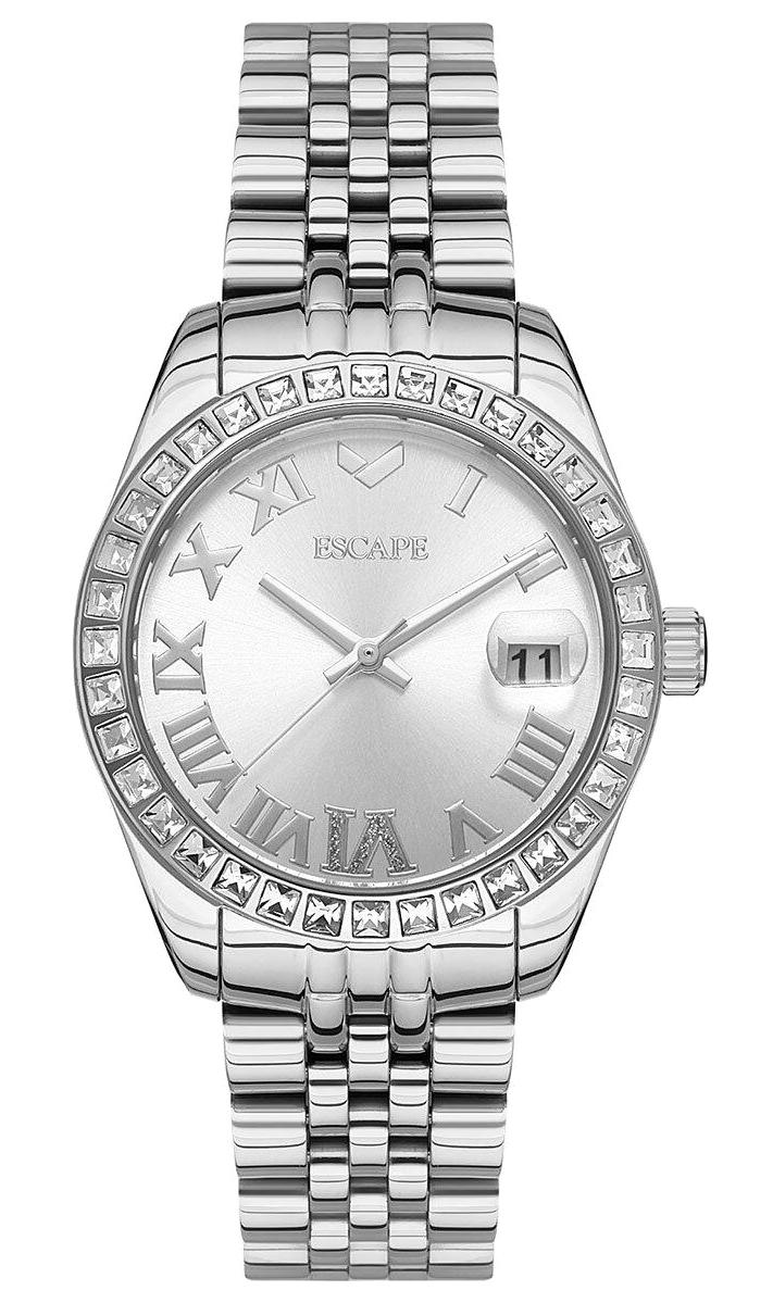 Escape ESCP203606 Takvimli 36 mm Gri Çelik Kordon Analog Kadın Kol Saati