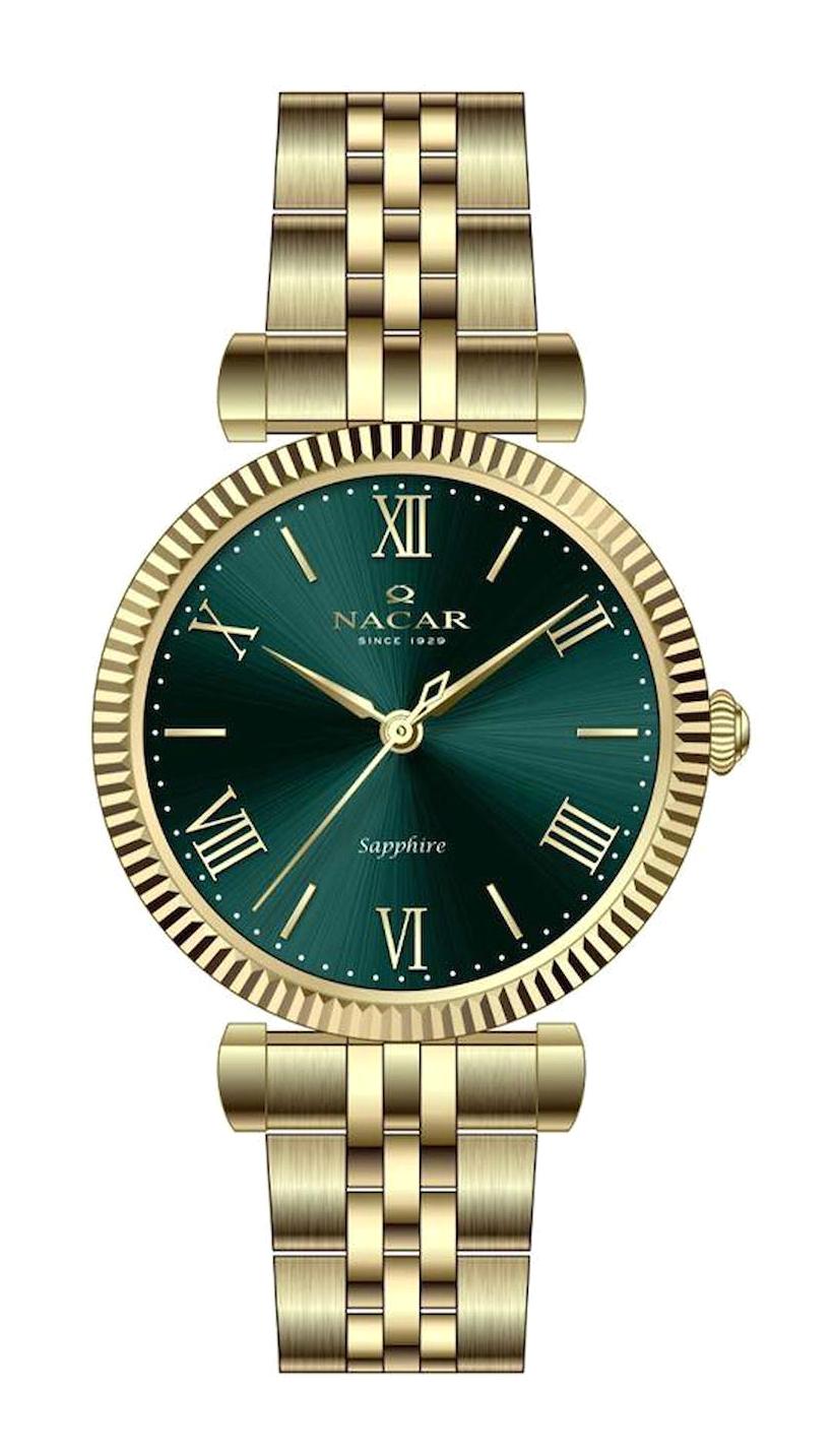 Nacar 39B553DNM 32 mm Sarı Metal Kordon Analog Kadın Kol Saati