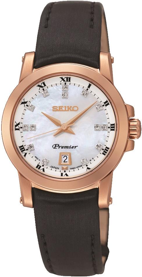 Seiko SXDG06P Takvimli 27.7 mm Siyah Deri Kordon Analog Kadın Kol Saati