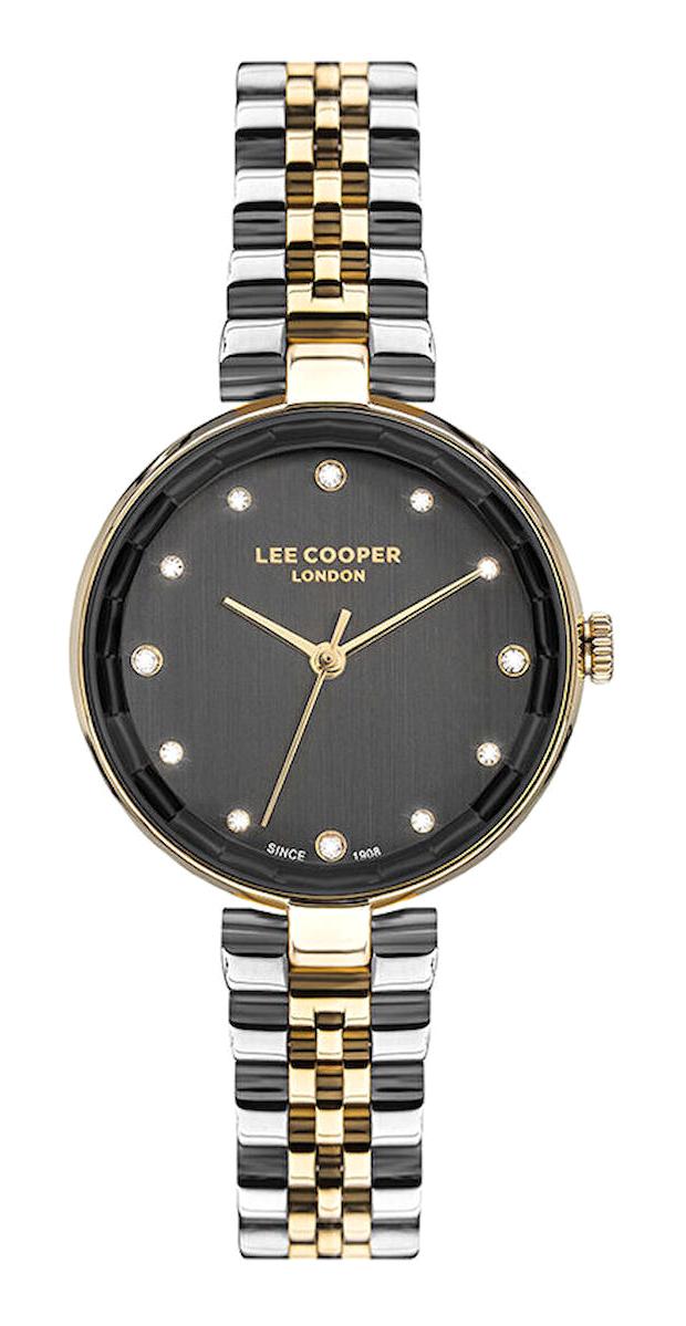 Lee Cooper LC07245.260 40 mm Altın-Gri Plastik Kordon Analog Erkek Kol Saati