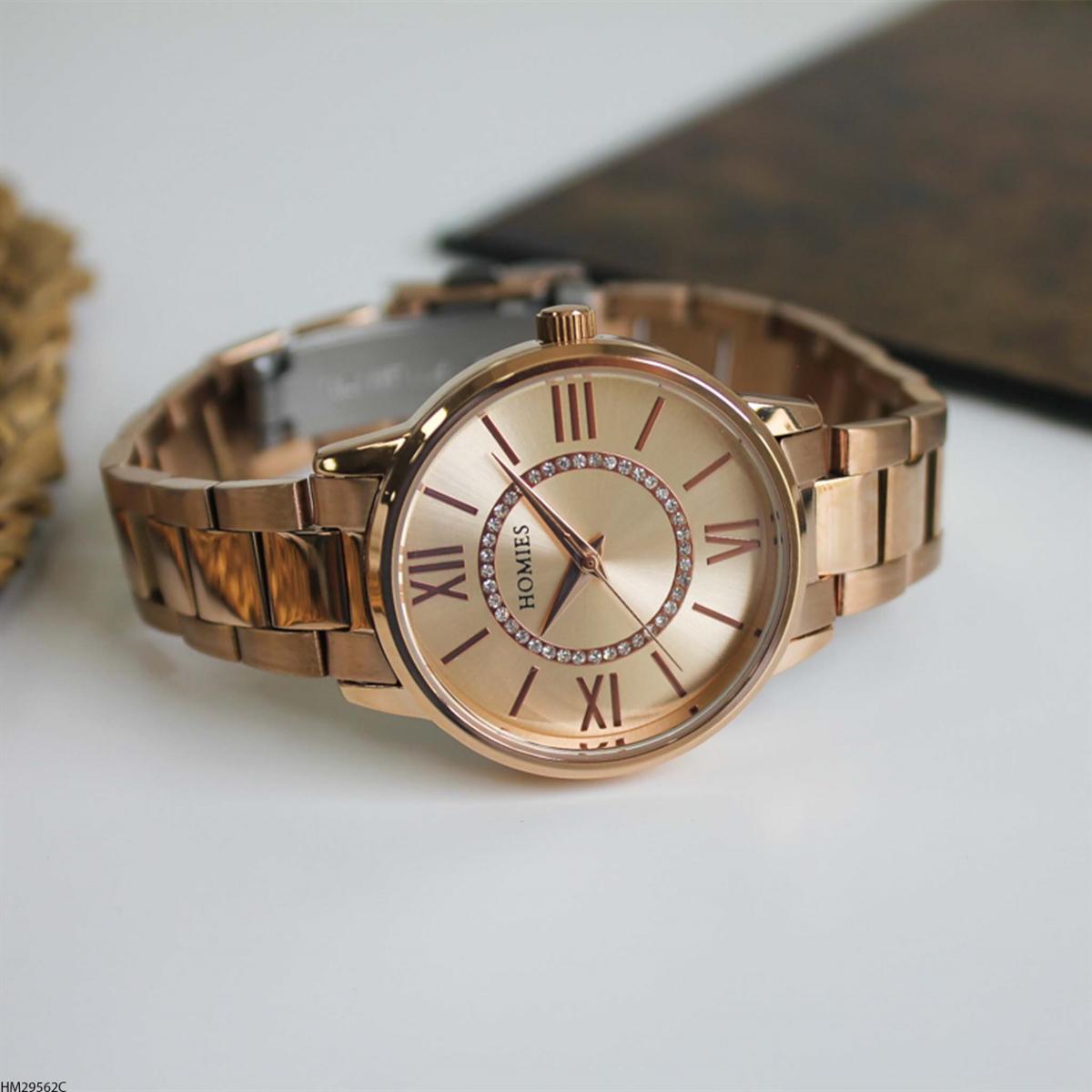 Homies HM29562C 35 mm Rose Gold Metal Kordon Analog Kadın Kol Saati