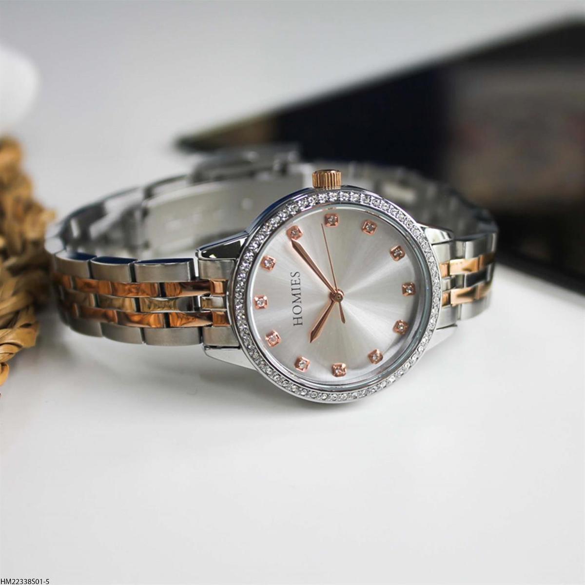Homies HM22338S01-5 31 mm Gri-Rose Gold Çelik Kordon Analog Kadın Kol Saati