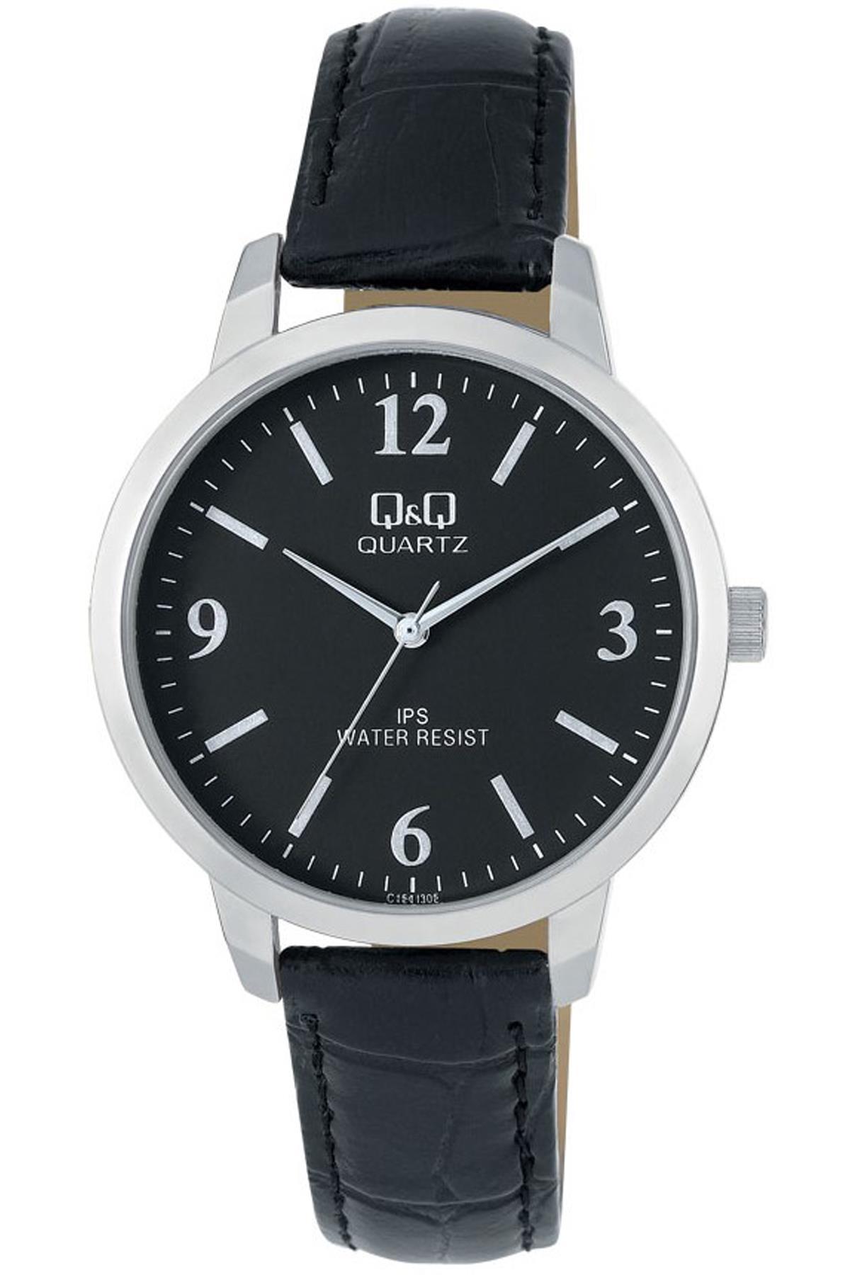 Q&Q 3A919 36 mm Siyah Deri Kordon Analog Kadın Kol Saati