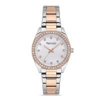 Ferrucci FRC.03246M.02 35 mm Gri-Rose Gold Çelik Kordon Analog Kadın Kol Saati