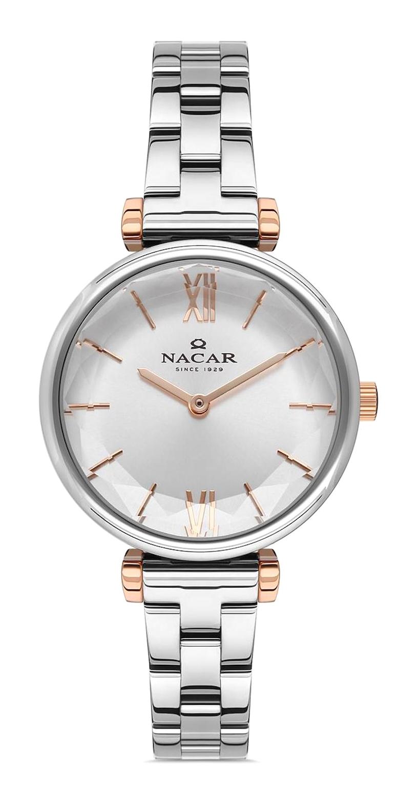 Nacar 343921125-ESM 32 mm Gri Metal Kordon Analog Kadın Kol Saati