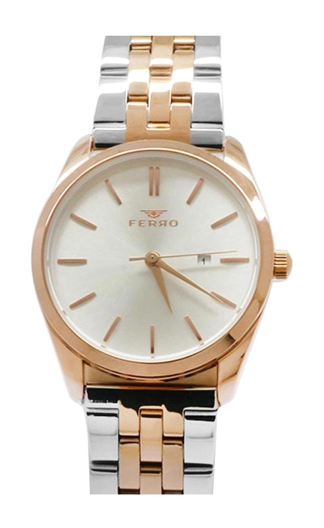 Ferro TH-FL21231A-E Takvimli 40 mm Gri-Rose Gold Çelik Kordon Analog Kadın Kol Saati