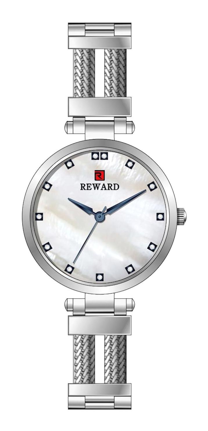 Reward RD21024L 35 mm Gri Çelik Kordon Analog Kadın Kol Saati
