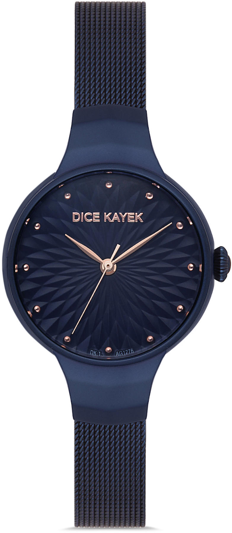 Dice Kayek DK.1.AG1276.08 34 mm Lacivert Çelik-Hasır Kordon Analog Kadın Kol Saati
