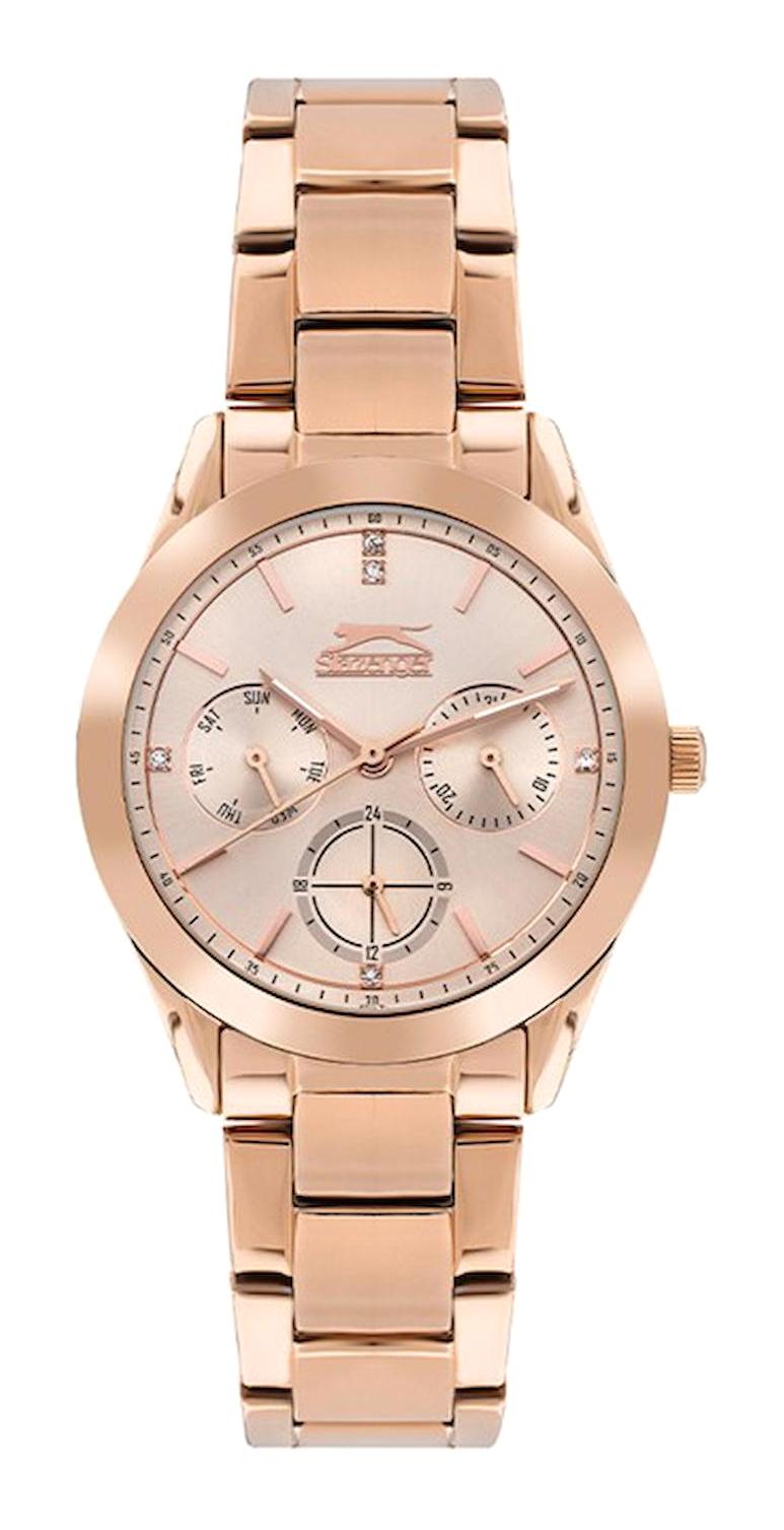Slazenger SL.09.2032.4.02 Takvimli 35 mm Rose Gold Metal Kordon Analog Kadın Kol Saati