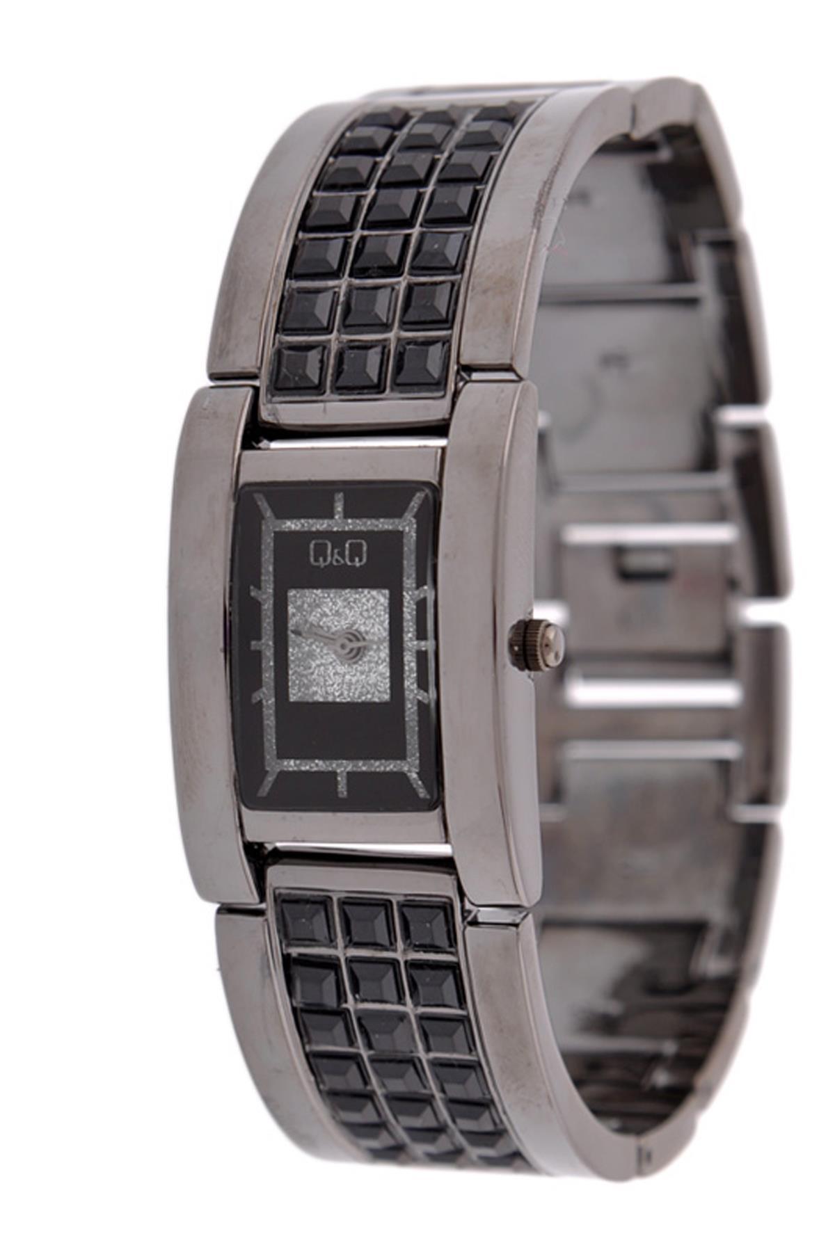 Q&Q 3G56 36 mm Gri-Siyah Metal Kordon Analog Kadın Kol Saati