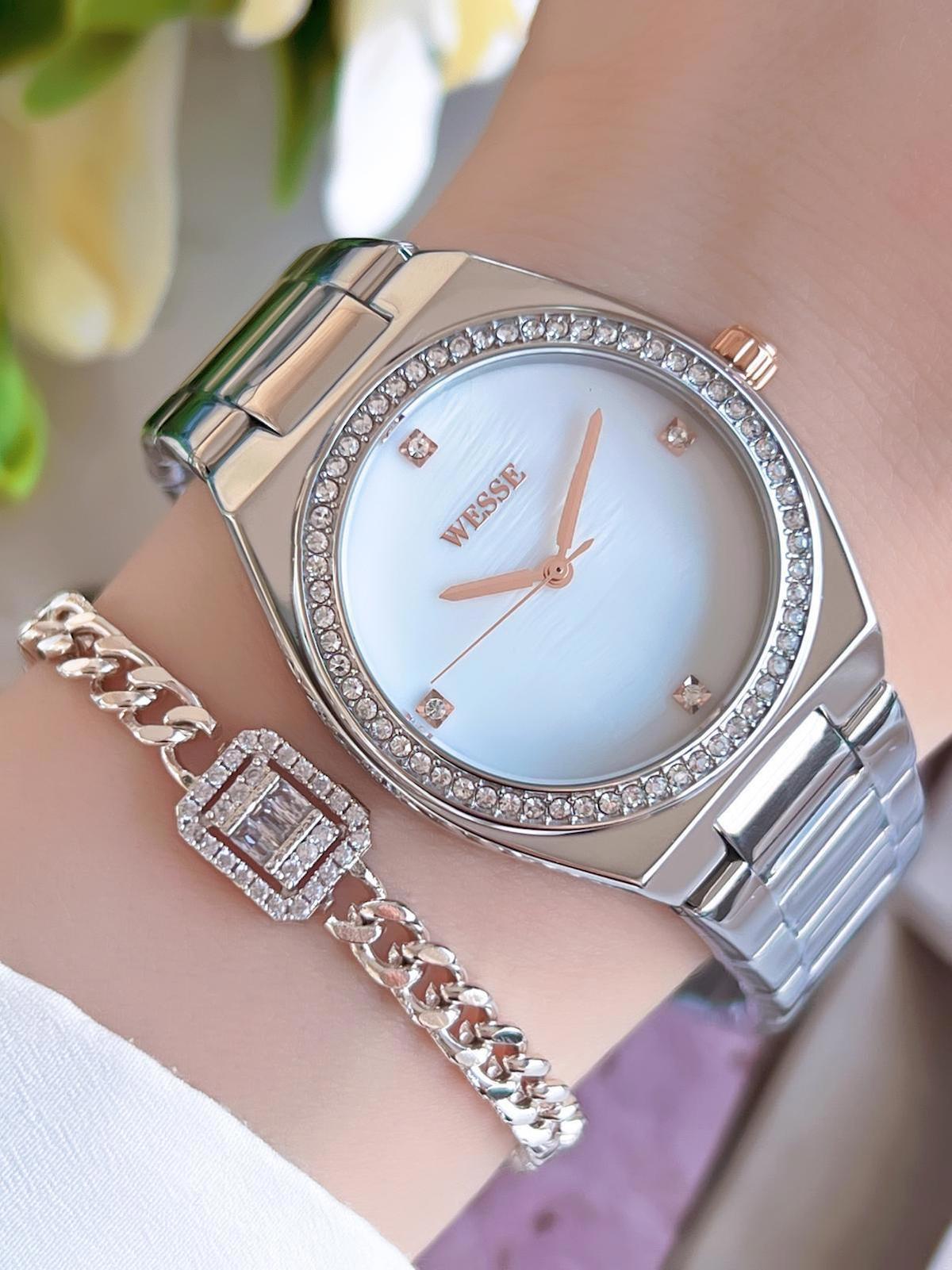 Wesse BWL112001 36 mm Gri Çelik Kordon Analog Kadın Kol Saati