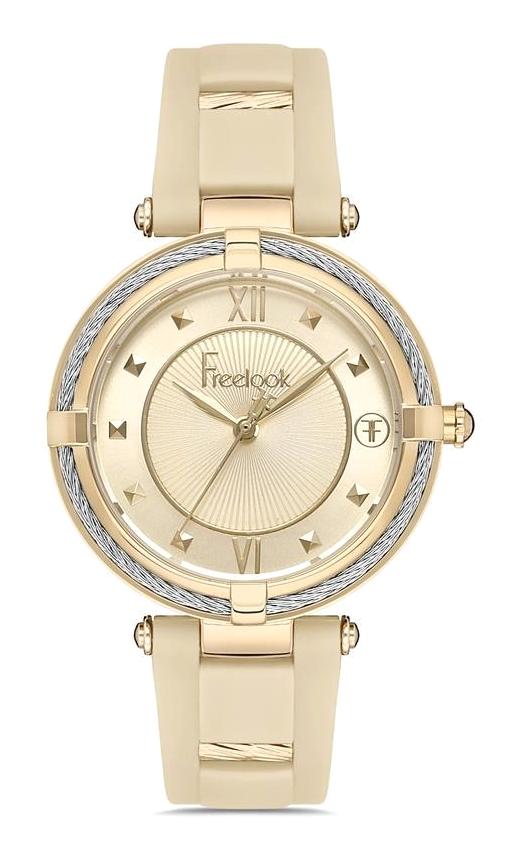 Freelook FL.1.10206.6 34 mm Altın Silikon Kordon Analog Kadın Kol Saati