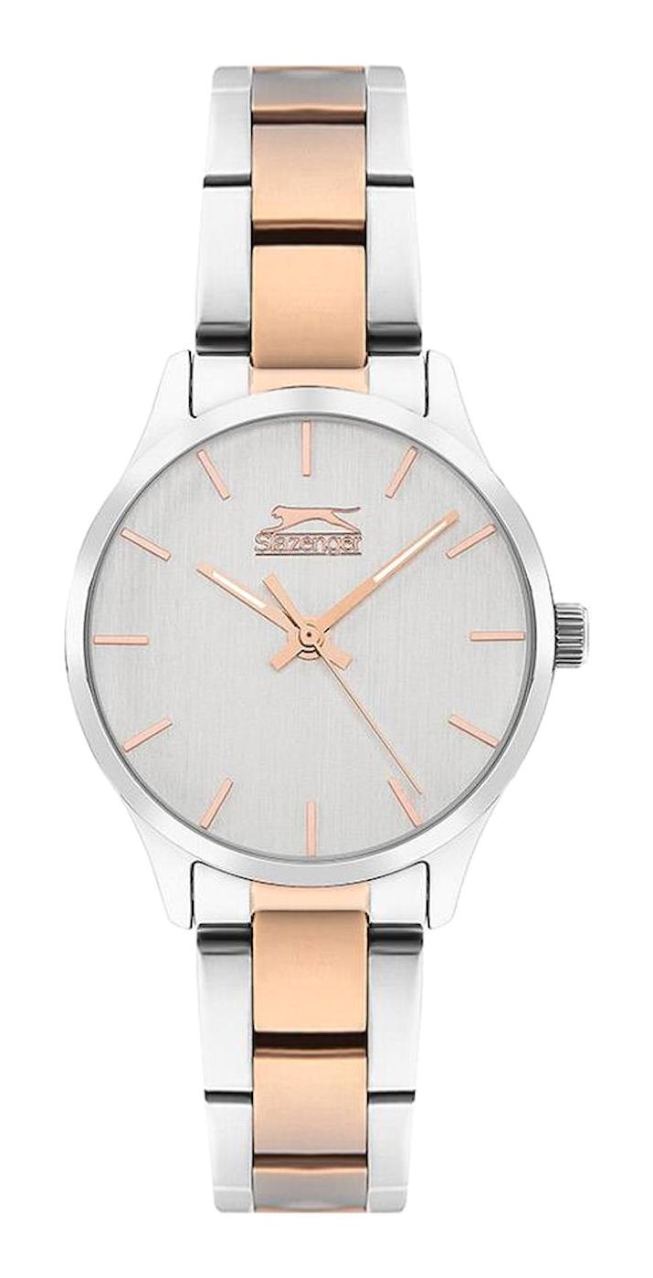 Slazenger SL.09.2191.3.06 34 mm Gri-Rose Gold Çelik Kordon Analog Kadın Kol Saati